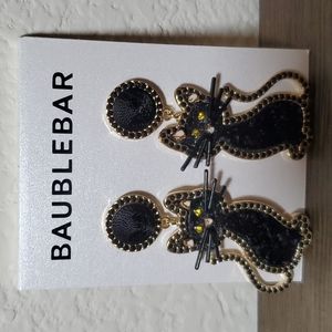 BaubleBar Black Kitty Cat Earrings